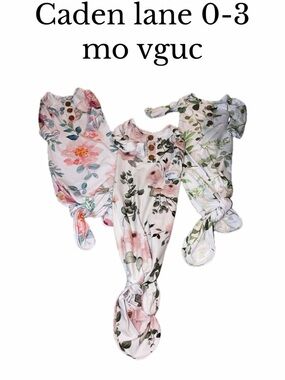 Caden lane 0-3 month baby girl gown bundle